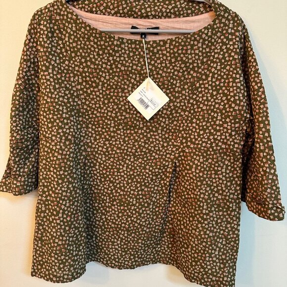 Cotelac Tops - Cotelac Printed Boatneck Top – 100% Cotton, NWT, Size 2 (French / Approx. S/M US